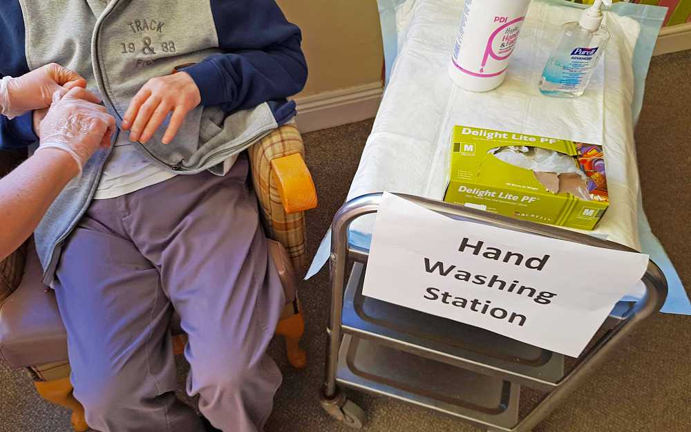 Mobile hand washing station at The Check House